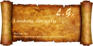 Lendvay Gergely névjegykártya
